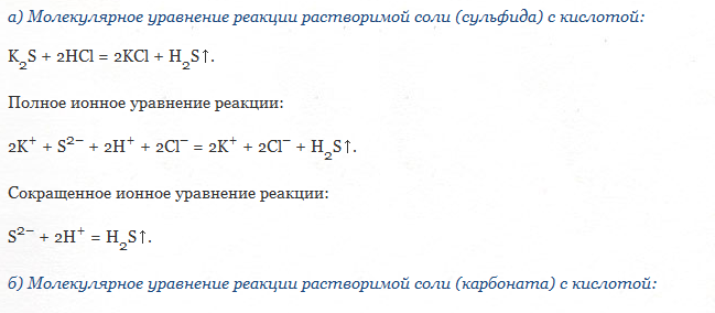 Реакция ионного обмена с выделением углекислого газа